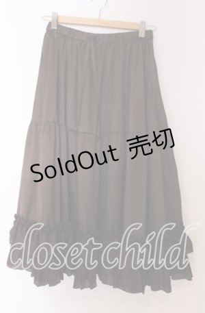 画像: axes femme kawaii / ミディフリルペチスカート M ブラウン O-25-10-30-1050-AX-SK-OW-OS