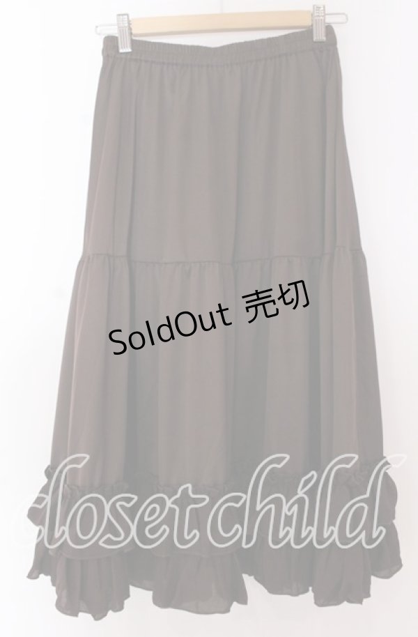 画像2: axes femme kawaii / ミディフリルペチスカート M ブラウン O-25-10-30-1050-AX-SK-OW-OS (2)