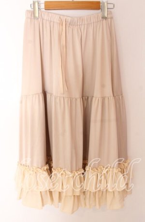 画像: axes femme kawaii / ミディフリルペチスカート M ベージュ O-25-10-30-1051-AX-SK-OW-OS