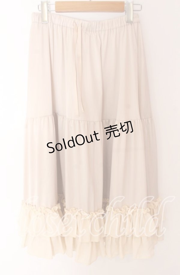 画像1: axes femme kawaii / ミディフリルペチスカート M ベージュ O-25-10-30-1051-AX-SK-OW-OS (1)
