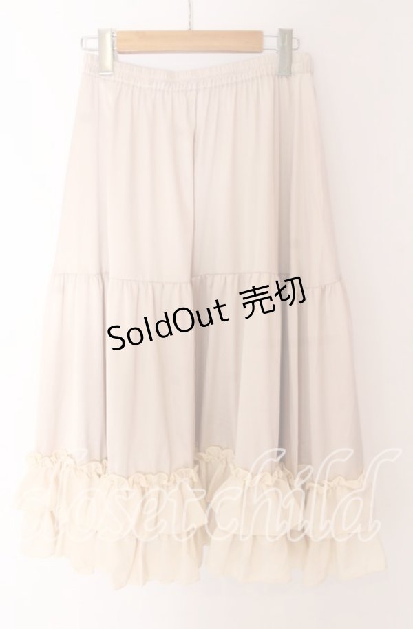 画像2: axes femme kawaii / ミディフリルペチスカート M ベージュ O-25-10-30-1051-AX-SK-OW-OS (2)
