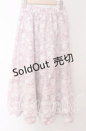 画像: axes femme / サクラ柄フレアスカート F ピンク O-25-10-30-1052-AX-SK-OW-OS