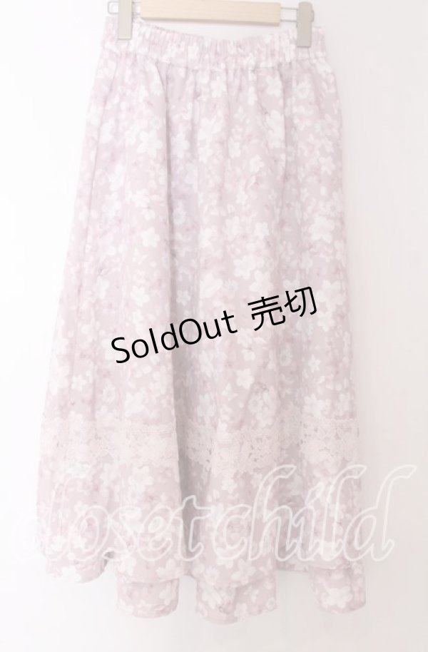 画像1: axes femme / サクラ柄フレアスカート F ピンク O-25-10-30-1052-AX-SK-OW-OS (1)