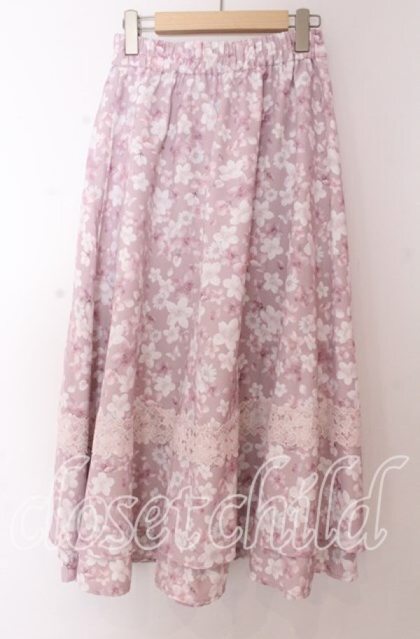 画像3: axes femme / サクラ柄フレアスカート F ピンク O-25-10-30-1052-AX-SK-OW-OS (3)