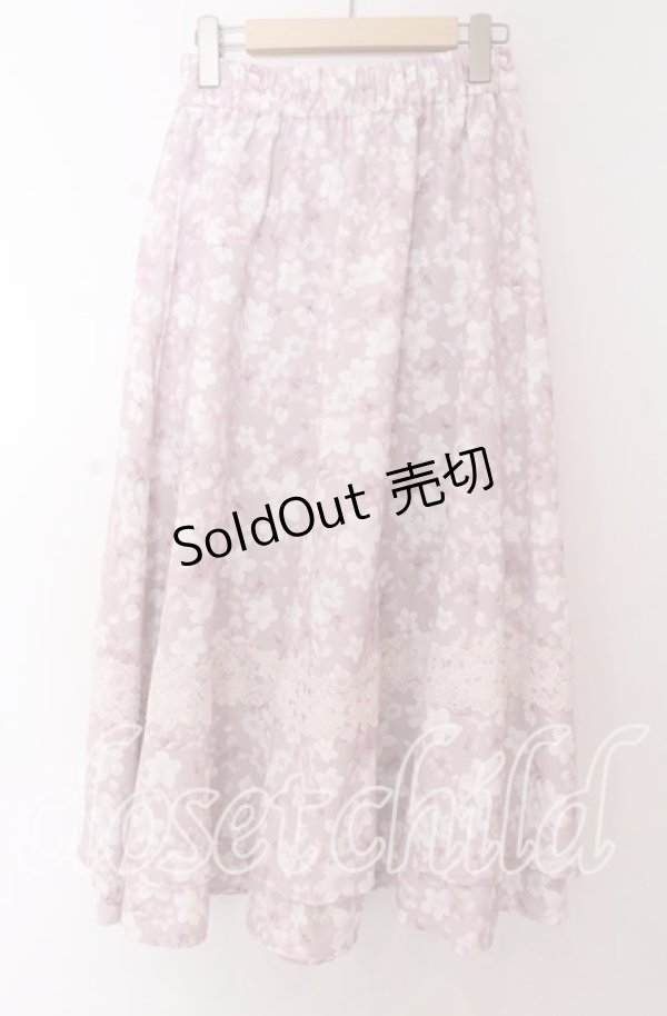 画像3: axes femme / サクラ柄フレアスカート F ピンク O-25-10-30-1052-AX-SK-OW-OS (3)