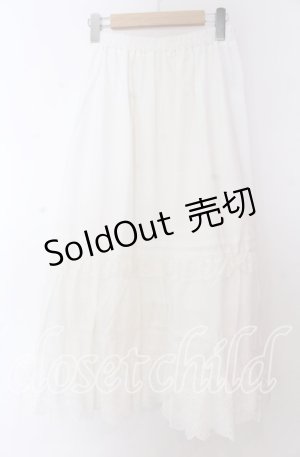 画像: axes femme / コットンフレアロングスカート F シロ O-25-10-30-1054-AX-SK-OW-OS