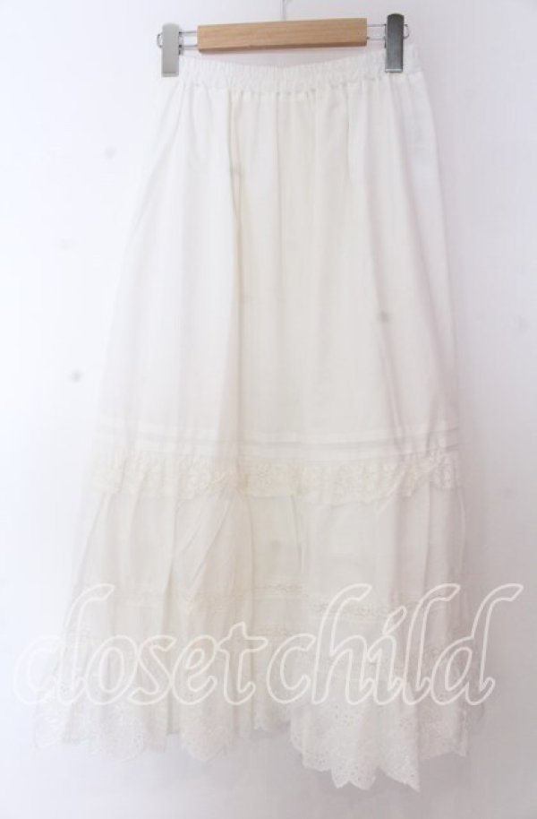 画像1: axes femme / コットンフレアロングスカート F シロ O-25-10-30-1054-AX-SK-OW-OS (1)