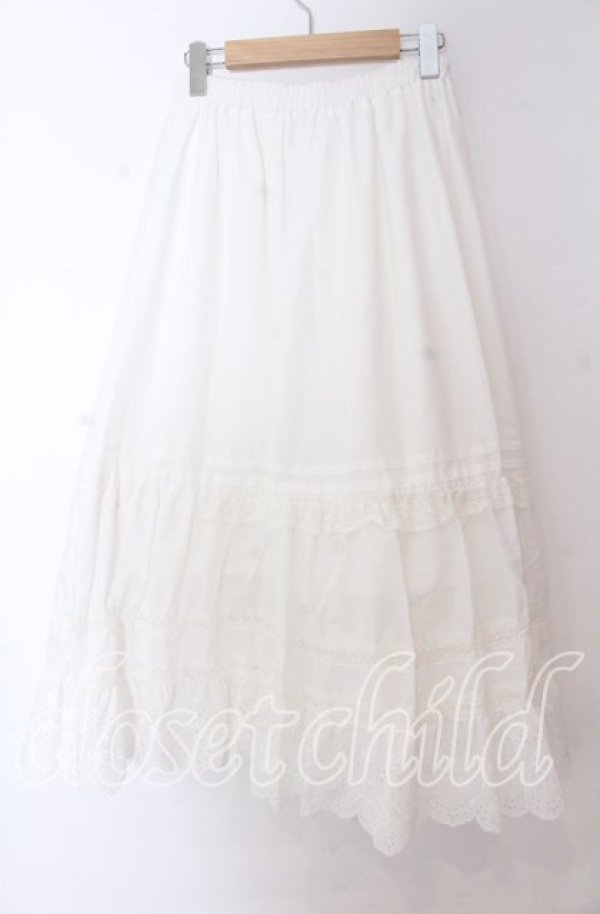 画像3: axes femme / コットンフレアロングスカート F シロ O-25-10-30-1054-AX-SK-OW-OS (3)