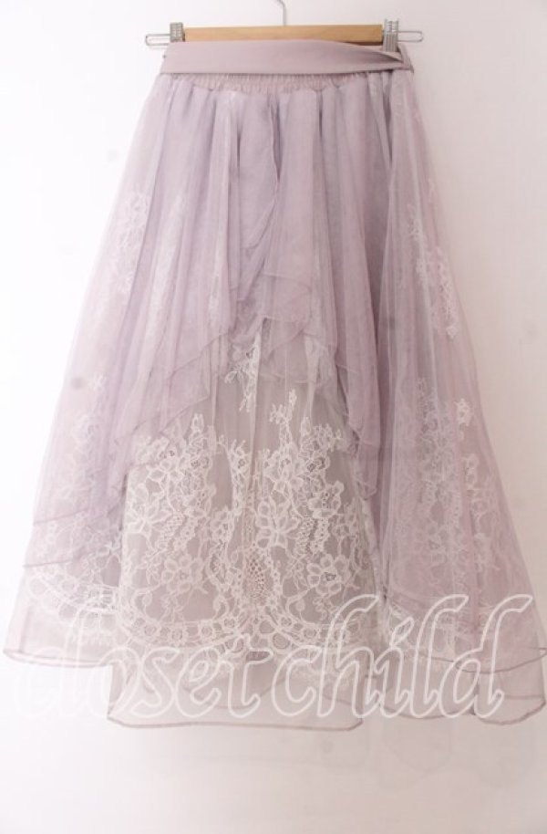 画像3: axes femme POETIQUE / バックフリルチュールスカート M ラベンダー O-25-10-30-1055-AX-SK-OW-OS (3)