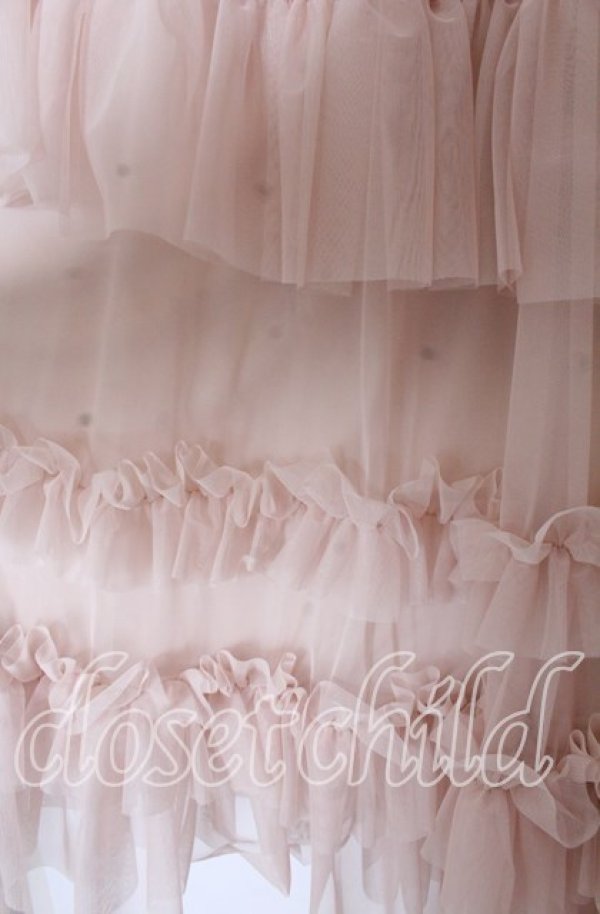 画像2: axes femme / フリルチュールティアードスカート F ベージュ O-25-10-30-1056-AX-SK-OW-OS (2)