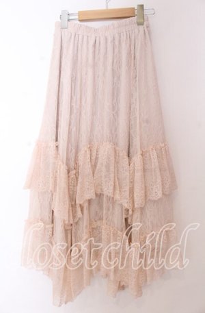 画像: axes femme / フリルレースイレヘムスカート F ピンク O-25-10-30-1057-AX-SK-OW-OS