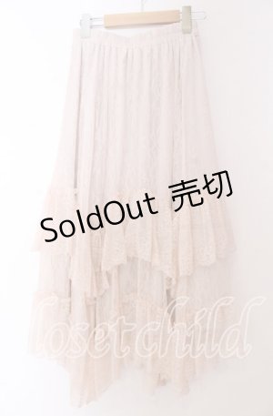 画像: axes femme / フリルレースイレヘムスカート F ピンク O-25-10-30-1057-AX-SK-OW-OS