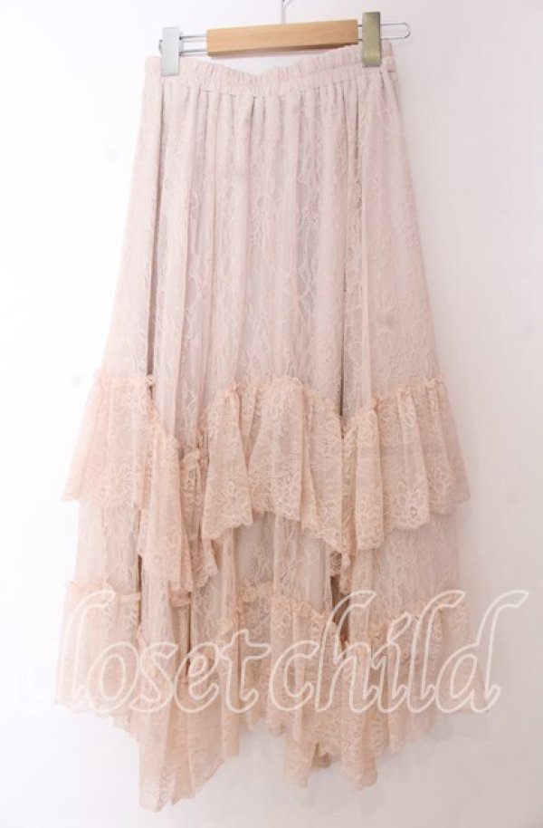 画像1: axes femme / フリルレースイレヘムスカート F ピンク O-25-10-30-1057-AX-SK-OW-OS (1)