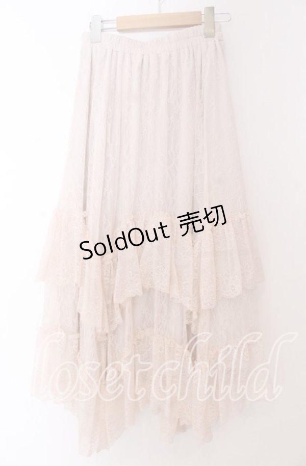 画像1: axes femme / フリルレースイレヘムスカート F ピンク O-25-10-30-1057-AX-SK-OW-OS (1)