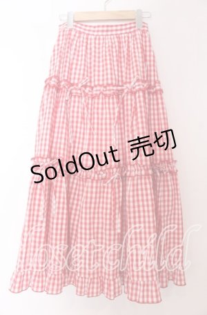 画像: axes femme POETIQUE / ギンガムティアードスカート M アカ O-25-10-30-1058-AX-SK-OW-OS