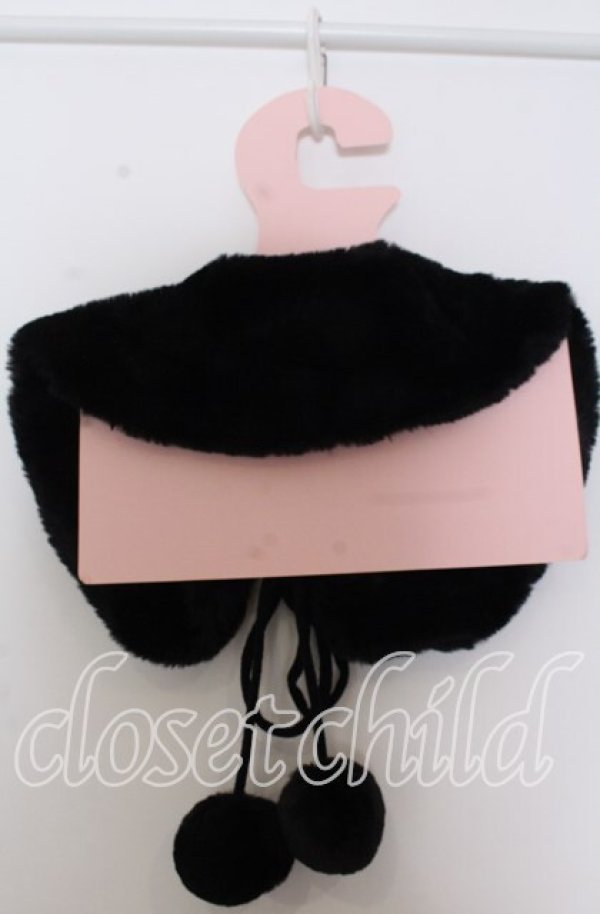 画像2: m petit by misako / AMポンポンツキエリ  クロ O-25-10-30-1060-LO-ZA-IG-OS (2)