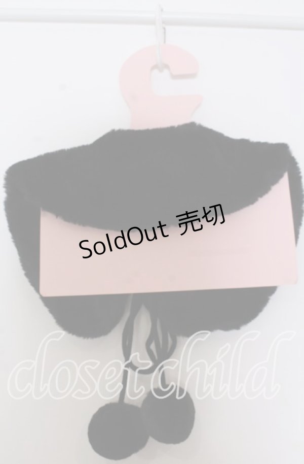 画像2: m petit by misako / AMポンポンツキエリ  クロ O-25-10-30-1060-LO-ZA-IG-OS (2)