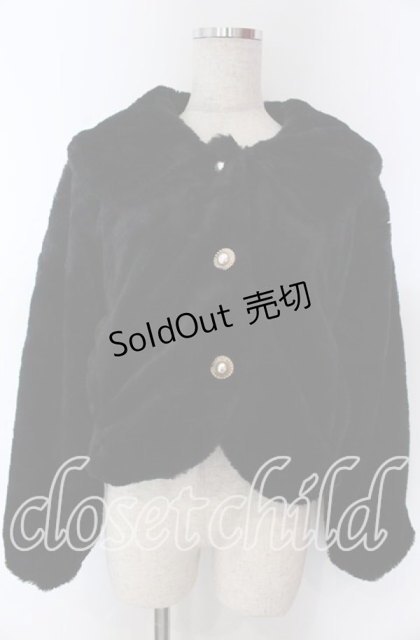 画像1: m petit by misako / クロミファーBZナガ　ファーブルゾン L クロ O-25-10-30-1061-LO-CO-IG-OS (1)