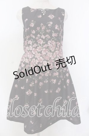 画像: 【SALE】axes femme / 花柄グログランワンピース M クロ O-25-10-30-1063-AX-OP-IG-ZT051