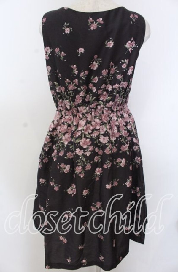 画像2: axes femme / 花柄グログランワンピース M クロ O-25-10-30-1063-AX-OP-IG-ZT051 (2)