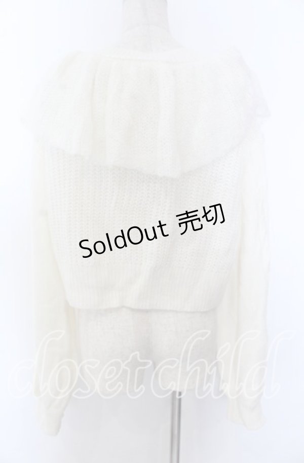 画像2: axes femme kawaii / フリル襟ショートニットカーデ  オフ O-25-10-30-1066-AX-TO-IG-OS (2)