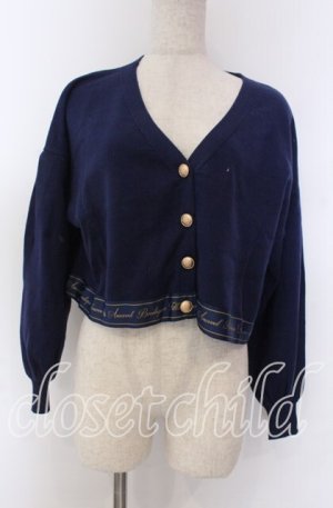 画像: Amavel / Message Embroidery カーディガン  ネイビー O-25-10-30-1068-CA-TO-IG-OS