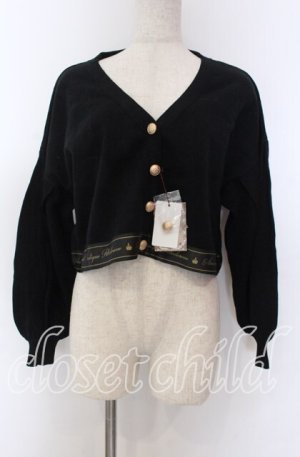 画像: Amavel / Message Embroidery カーディガン  クロ O-25-10-30-1069-CA-TO-IG-OS