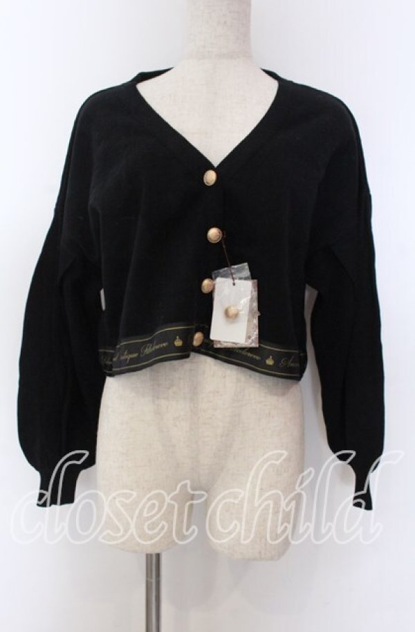 画像1: Amavel / Message Embroidery カーディガン  クロ O-25-10-30-1069-CA-TO-IG-OS (1)