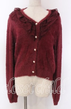 画像: axes femme / レース襟フェザーニット F ワイン O-25-10-30-1070-AX-TO-IG-OS