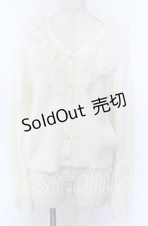 画像: axes femme / レース襟フェザーニット F アイボリー O-25-10-30-1071-AX-TO-IG-OS