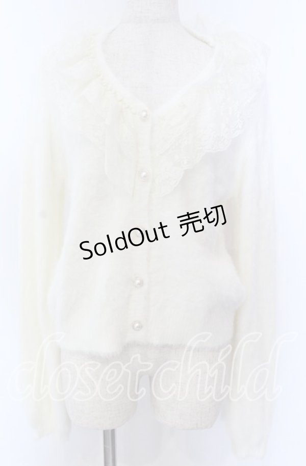 画像1: axes femme / レース襟フェザーニット F アイボリー O-25-10-30-1071-AX-TO-IG-OS (1)