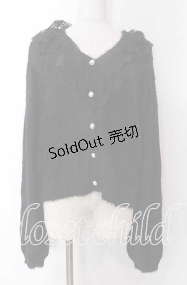 画像1: axes femme / レース襟フェザーニット F クロ O-25-10-30-1073-AX-TO-IG-OS (1)