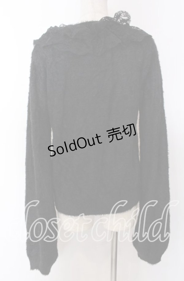 画像2: axes femme / レース襟フェザーニット F クロ O-25-10-30-1073-AX-TO-IG-OS (2)