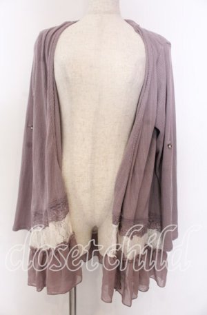 画像: axes femme / レース切替トッパーカーデ M ピンク O-25-10-30-1076-AX-TO-IG-OS