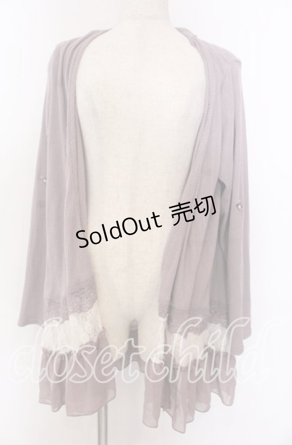 画像1: axes femme / レース切替トッパーカーデ M  O-25-10-30-1076-AX-TO-IG-ZT1103A (1)