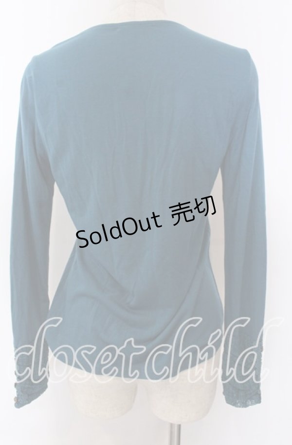 画像2: 【SALE】axes femme / フラワーレースカットソー M ターコイズ O-25-10-30-1078-AX-TO-IG-ZT127 (2)