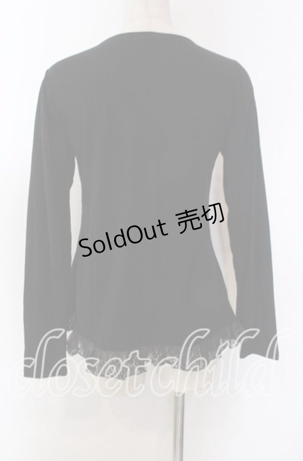 画像2: axes femme / レースアップカットソー  クロ O-25-10-30-1079-AX-TO-IG-OS (2)