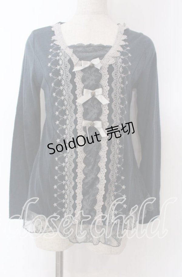 画像1: axes femme / 3つリボンカットソー M グリーン O-25-10-30-1081-AX-TO-IG-OS (1)