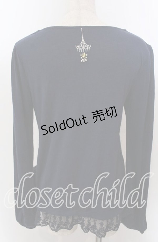 画像2: axes femme / シャンデリア刺繍カットソー M ネイビー O-25-10-30-1085-AX-TO-IG-OS (2)