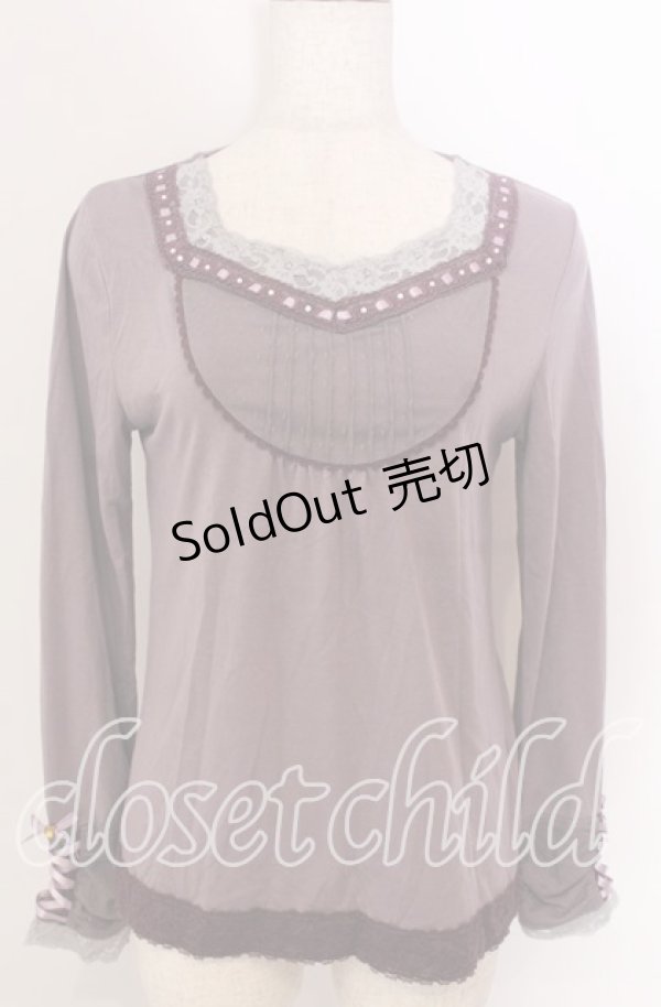 画像1: axes femme / チュールヨークカットソー  パープル O-25-10-30-1091-AX-TO-IG-OS (1)