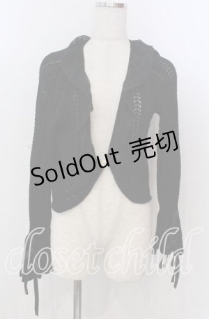 画像: axes femme / ショート丈ニットボレロ  クロ O-25-10-30-1093-AX-TO-IG-OS