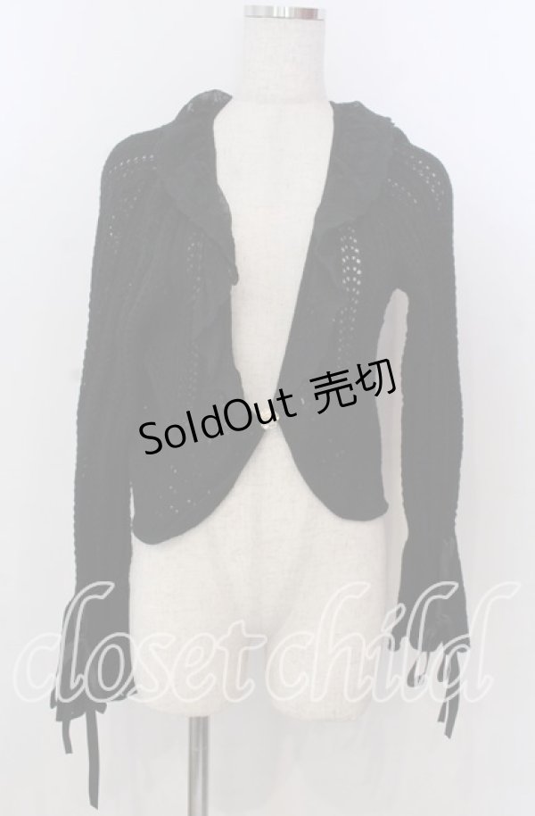 画像1: axes femme / ショート丈ニットボレロ  クロ O-25-10-30-1093-AX-TO-IG-OS (1)