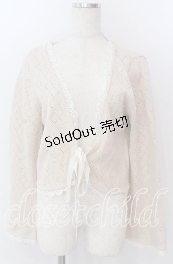 画像1: 【SALE】axes femme / スカラップレースボレロ M アイボリー O-25-10-30-1094-AX-TO-IG-ZT015 (1)