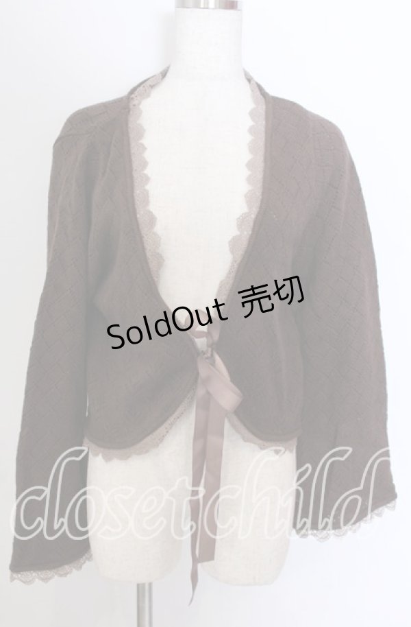 画像1: axes femme / スカラップレースボレロ M ブラウン O-25-10-30-1095-AX-TO-IG-OS (1)