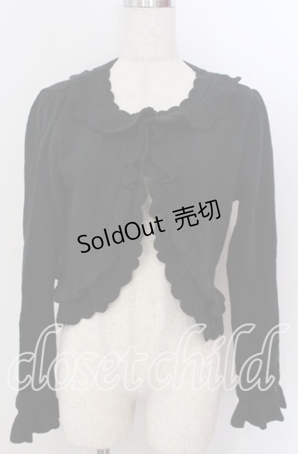 画像1: axes femme / コットンレース透かし編みボレロ M クロ O-25-10-30-1096-AX-TO-IG-OS (1)