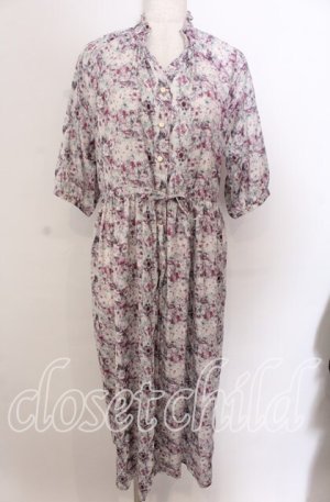 画像: axes femme / 花柄5分袖ワンピース  オフ×ピンク系 O-25-10-30-1100-AX-OP-IG-OS