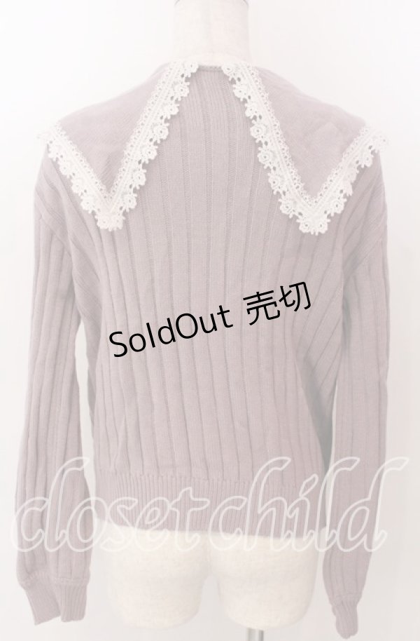 画像2: axes femme / ビッグ襟ニットカーデ M ピンク O-25-10-30-1102-AX-TO-IG-OS (2)