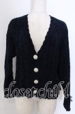 画像1: axes femme POETIQUE / モールショートカーディガン  ネイビー O-25-10-30-1105-AX-TO-IG-ZT458 (1)
