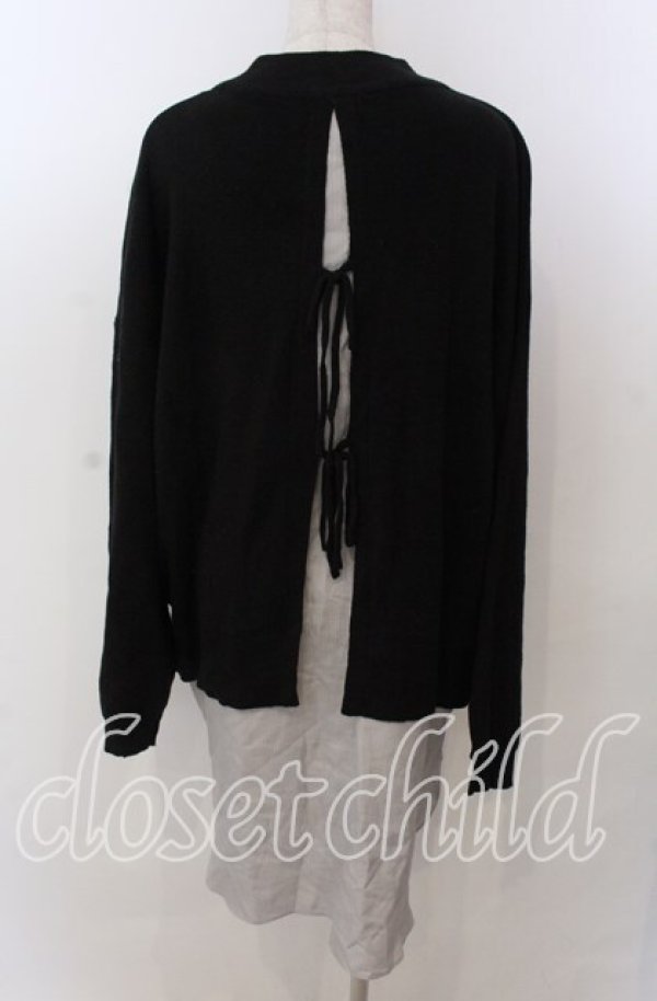 画像2: axes femme / シャツレイヤード風ニットトップス M クロ×グレー O-25-10-30-1108-AX-TO-IG-ZT282 (2)