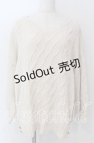 画像: axes femme / 後ろ編み上げニット M アイボリー O-25-10-30-1110-AX-TO-IG-OS